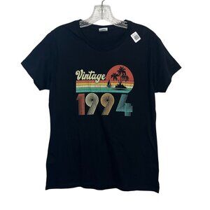 Port & Company Vintage 1994 Graphic Tshirt Womens Medium Black Retro